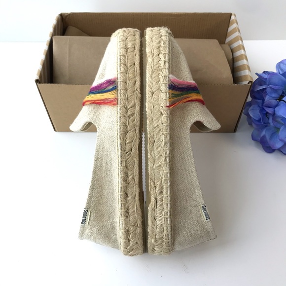NWT SOLUDOS Rainbow Pride Espadrille Smoking Flats - Picture 8 of 13